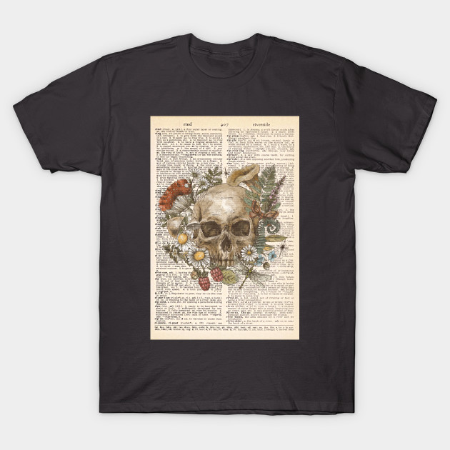 Human skull with flowers - floral skull by Dr.Bear